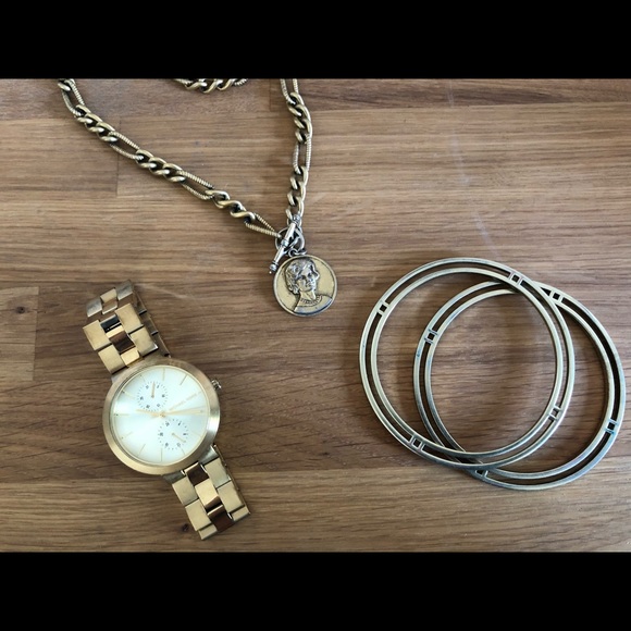 Michael Kors Watch and bracelets, Gold chain - Picture 1 of 1
